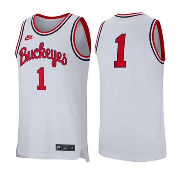 Men's Ohio State Buckeyes Custom White Stitched Jersey